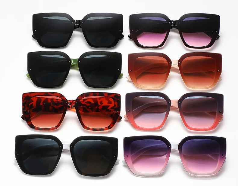 Large Frame Women Sunglasses Plastic Polygonal Brand Style Square Feature Vintage Retro Sun Glasses Men Oversized Eyewear UV400