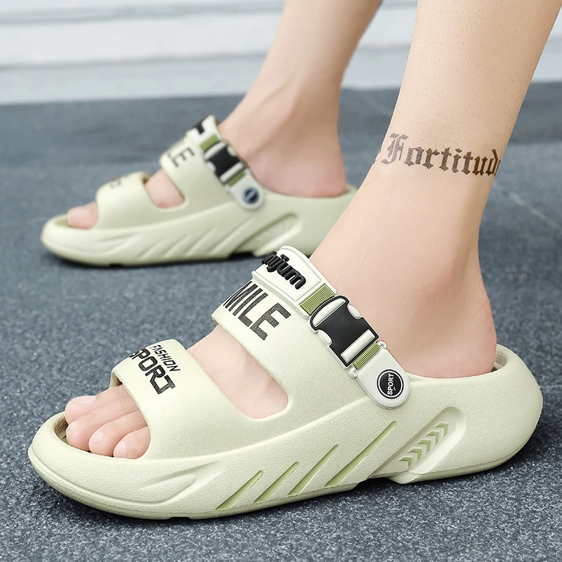 NEW Men's Massage Slippers Outdoor Sandals Beach Comfortable Soft Clogs Slides Casual Shoes Men Indoor Outdoor Sandals Big Size