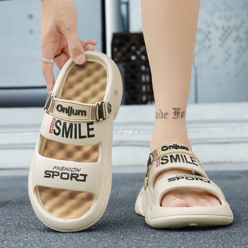 NEW Men's Massage Slippers Outdoor Sandals Beach Comfortable Soft Clogs Slides Casual Shoes Men Indoor Outdoor Sandals Big Size