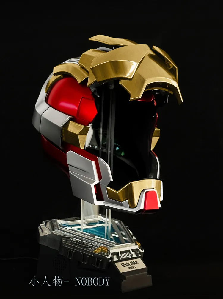 Iron Man Mk17 1:1 Full Face Helmet Jarvis Collectible Cosplay Voice Control Electric Wearable Mask Prop Mecha Model Toy Gifts