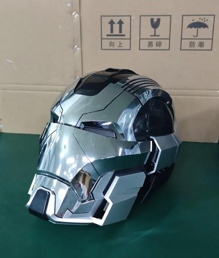 Iron Man Mk17 1:1 Full Face Helmet Jarvis Collectible Cosplay Voice Control Electric Wearable Mask Prop Mecha Model Toy Gifts