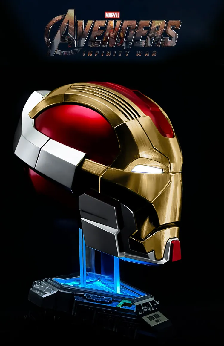 Iron Man Mk17 1:1 Full Face Helmet Jarvis Collectible Cosplay Voice Control Electric Wearable Mask Prop Mecha Model Toy Gifts