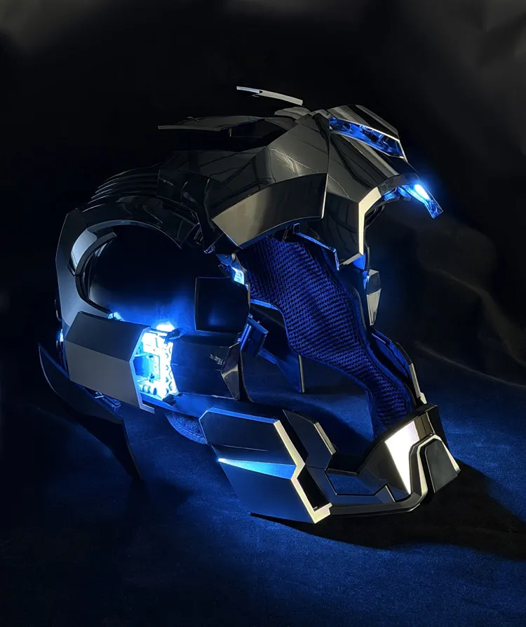 Iron Man Mk17 1:1 Full Face Helmet Jarvis Collectible Cosplay Voice Control Electric Wearable Mask Prop Mecha Model Toy Gifts