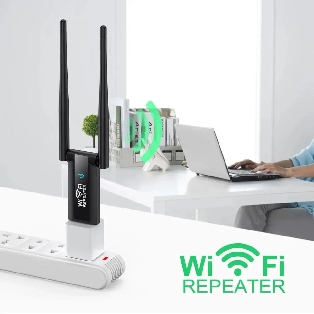 KEBIDUMEI Wireless 2.4G 300Mbps USB WiFi Repeater Extender Signal Amplifier Booster Long Range Router Home Network Extension