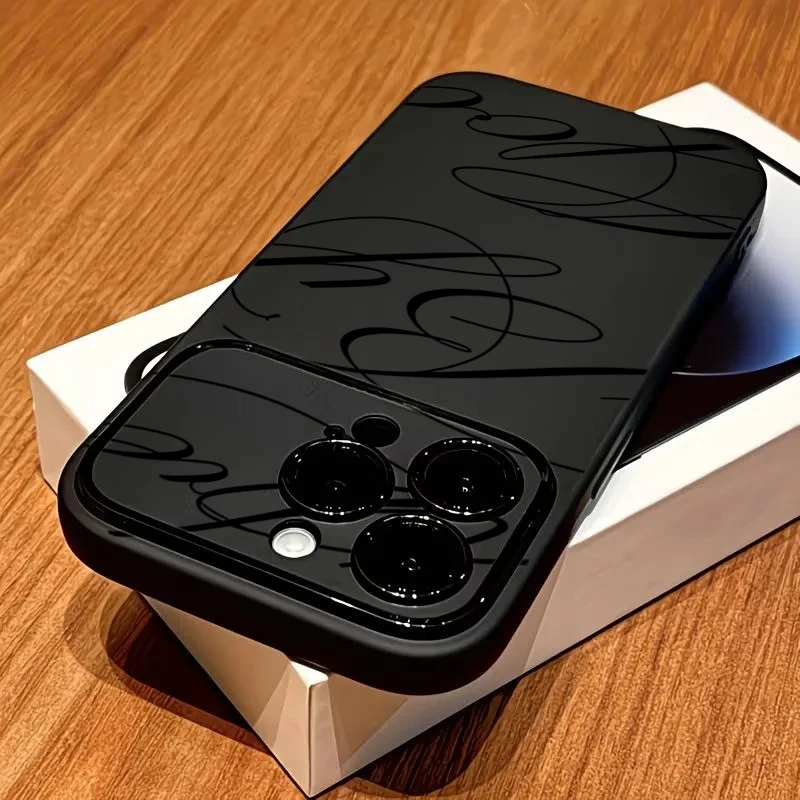 Creative Irregular Black Line Phone Case For iPhone 18 17 16 15 11 12 14 13 Pro Max Mini X XR 7 Plus 17E Shockproof Cover Fundas