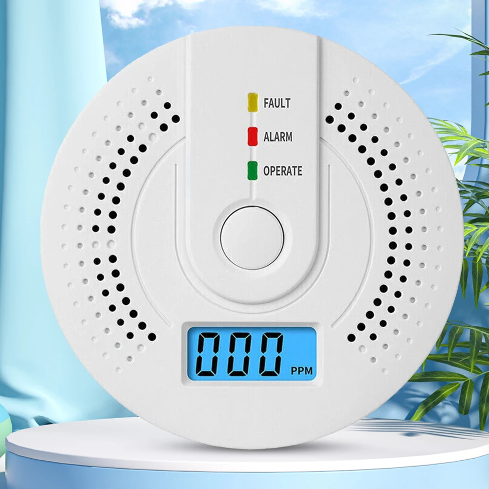 Carbon Monoxide Detector CO Gas Monitor Alarm Sound & Light Warning CO Sensor Detector with LED Digital Display for Home Office