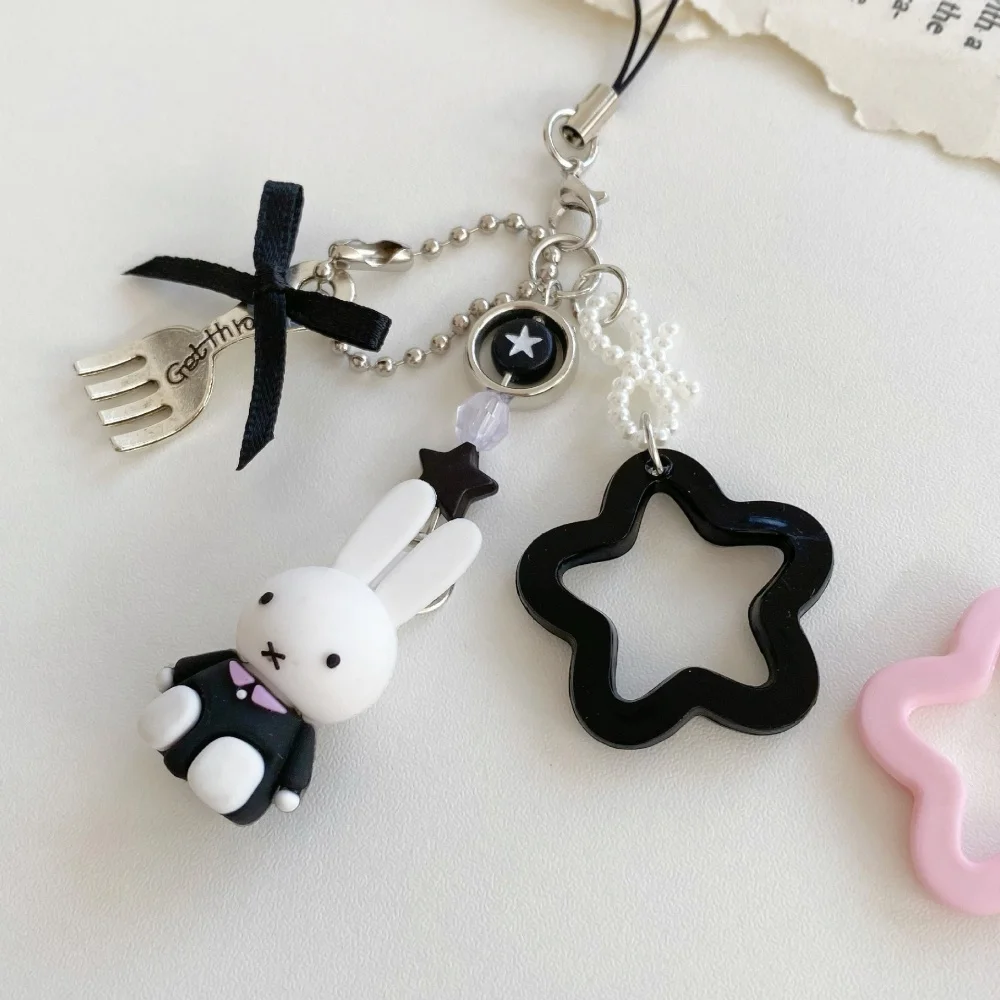 Cute Miffy Kawaii New Style Pendant Mini Cartoon Rabbit Keychain Backpack Schoolbag Handbag Mobile Phone Case Pendant Girl Gift