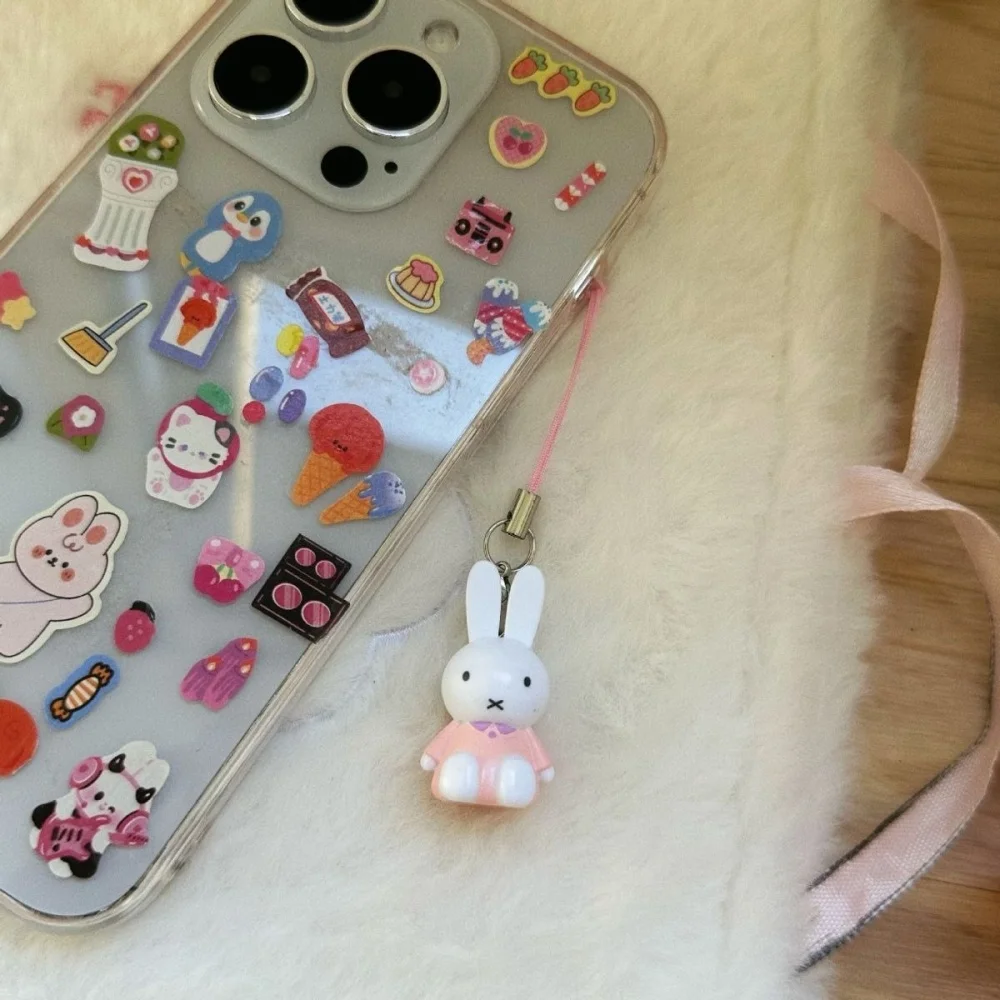 Cute Miffy Kawaii New Style Pendant Mini Cartoon Rabbit Keychain Backpack Schoolbag Handbag Mobile Phone Case Pendant Girl Gift