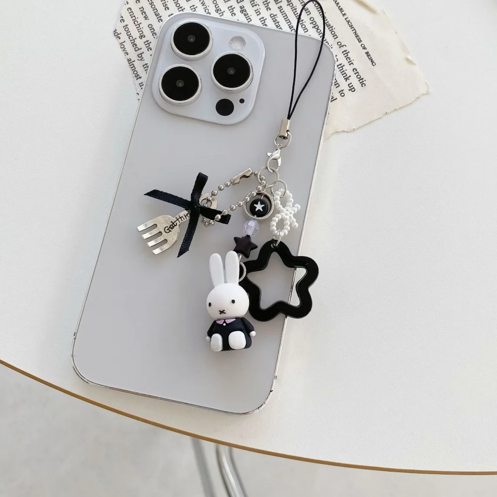 Cute Miffy Kawaii New Style Pendant Mini Cartoon Rabbit Keychain Backpack Schoolbag Handbag Mobile Phone Case Pendant Girl Gift