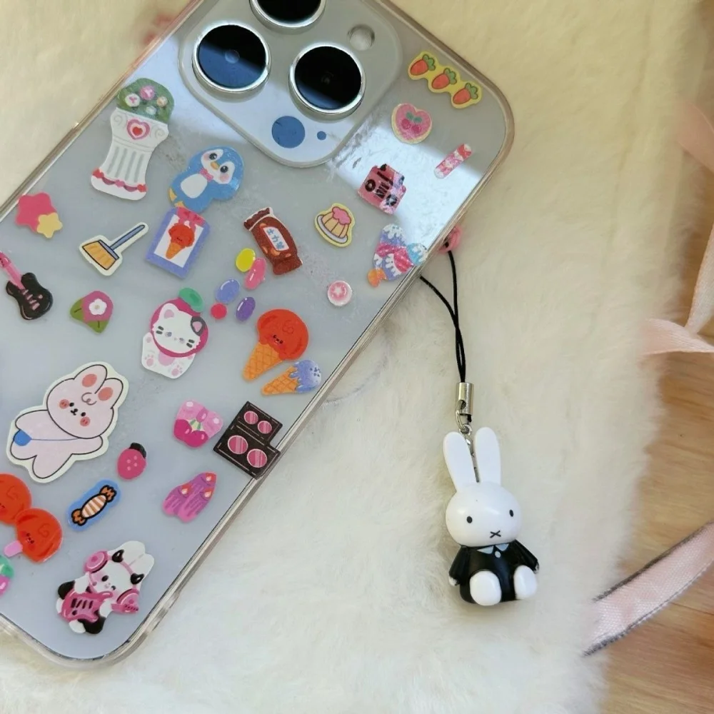 Cute Miffy Kawaii New Style Pendant Mini Cartoon Rabbit Keychain Backpack Schoolbag Handbag Mobile Phone Case Pendant Girl Gift