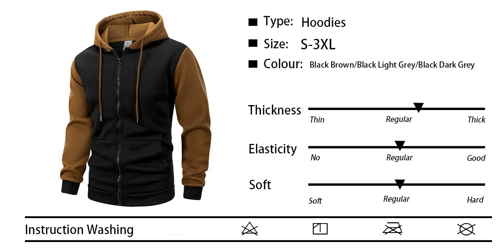 Autumn Men's Hoodies Jackets Long Sleeve Sweatshirt Oversized Hoodie Zip Up Jackets Male Hoodies Casual Jacket Sportswear