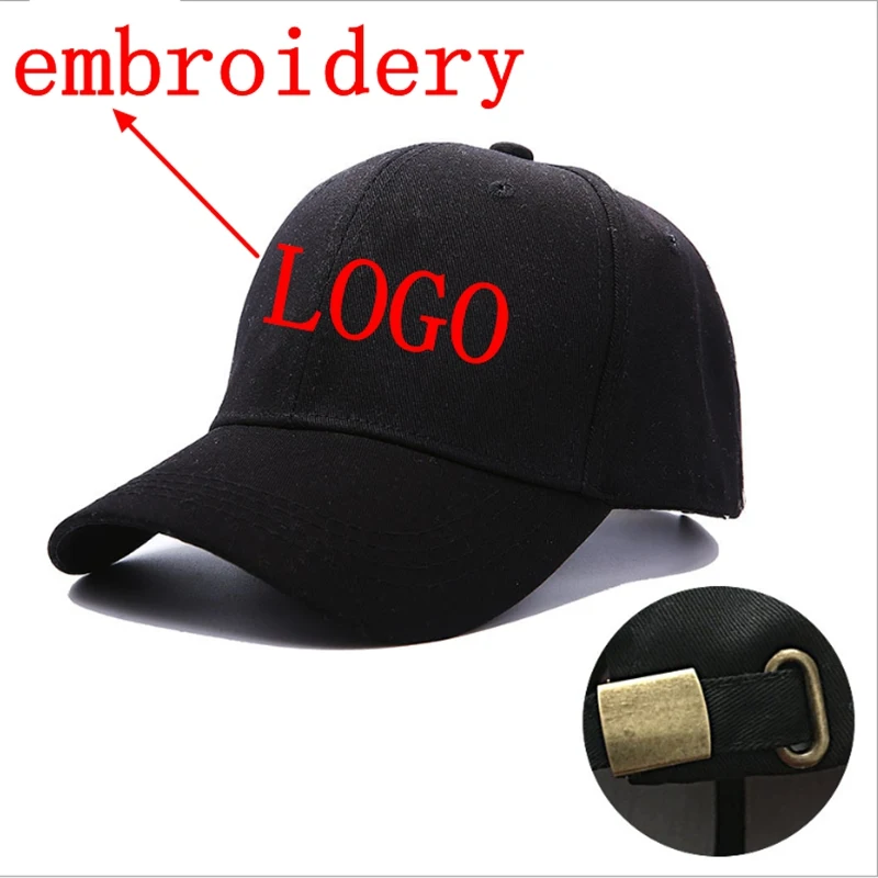 New Custom Logo Embroidery for Unisex Adjustable Baseball Cap Women Casual Solid Color Hip Hop Dad Caps Snapback Dad Adult Hat