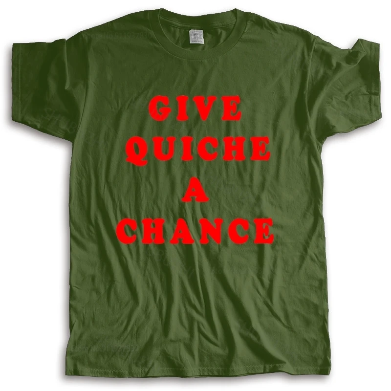 new arrived men t-shirt summer Give Quiche A Chance T-Shirt Red Dwarf Lister Rimmer Cat male cotton tee-shirt bigger size