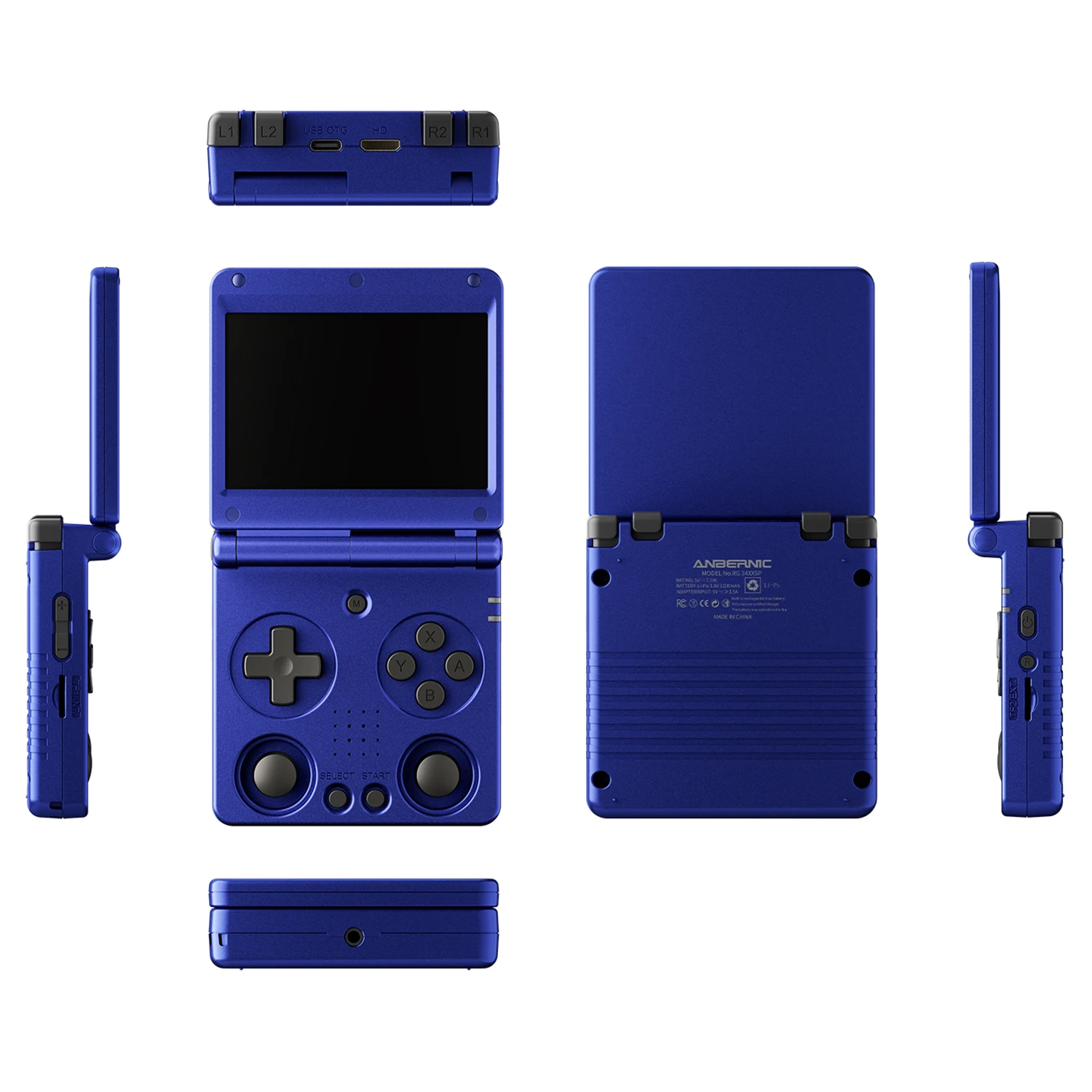 Anbernic RG34XXSP Flip Retro Handheld Game Console 3.4'' IPS 720*480 Screen Linux 64-bit 3300mAh Portable Games Player Supports Wifi Bluetooth HDMI Connection to TV Streaming RG 34XXSP