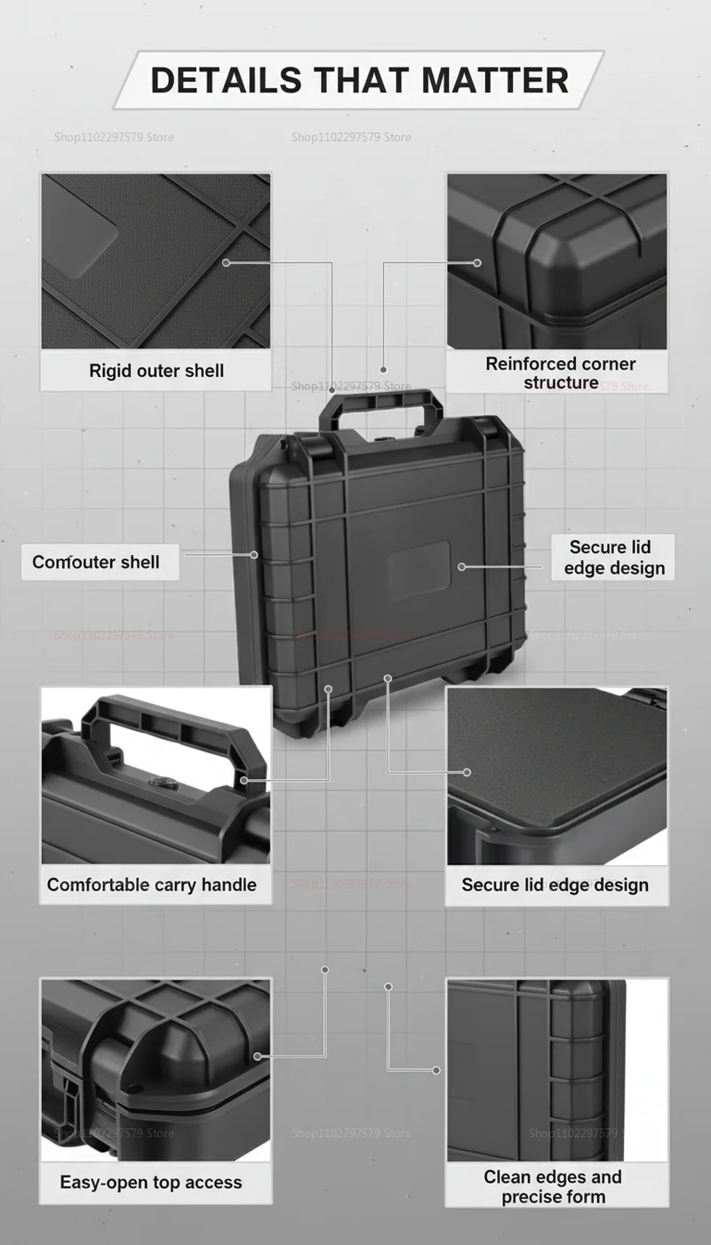Multifunctional Portable Protective Safety Waterproof Anti‑fall Equipment Protection Box Camera Tool Accessories Storage Box.