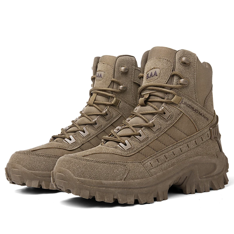 Men's Desert Combat Boots Outdoor Non-slip Tactical Boots Hiking Desert Ankle Hunting Shoes Work Safty Men Boots Botines Zapatos
