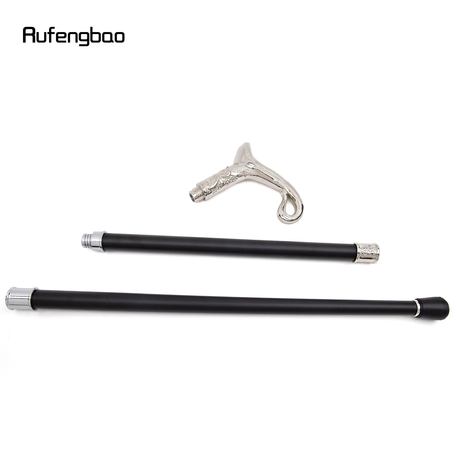 White Luxury Curve Line Type Walking Cane Fashion Decorative Walking Stick Gentleman Elegant Cosplay Cane Knob Crosier 93cm