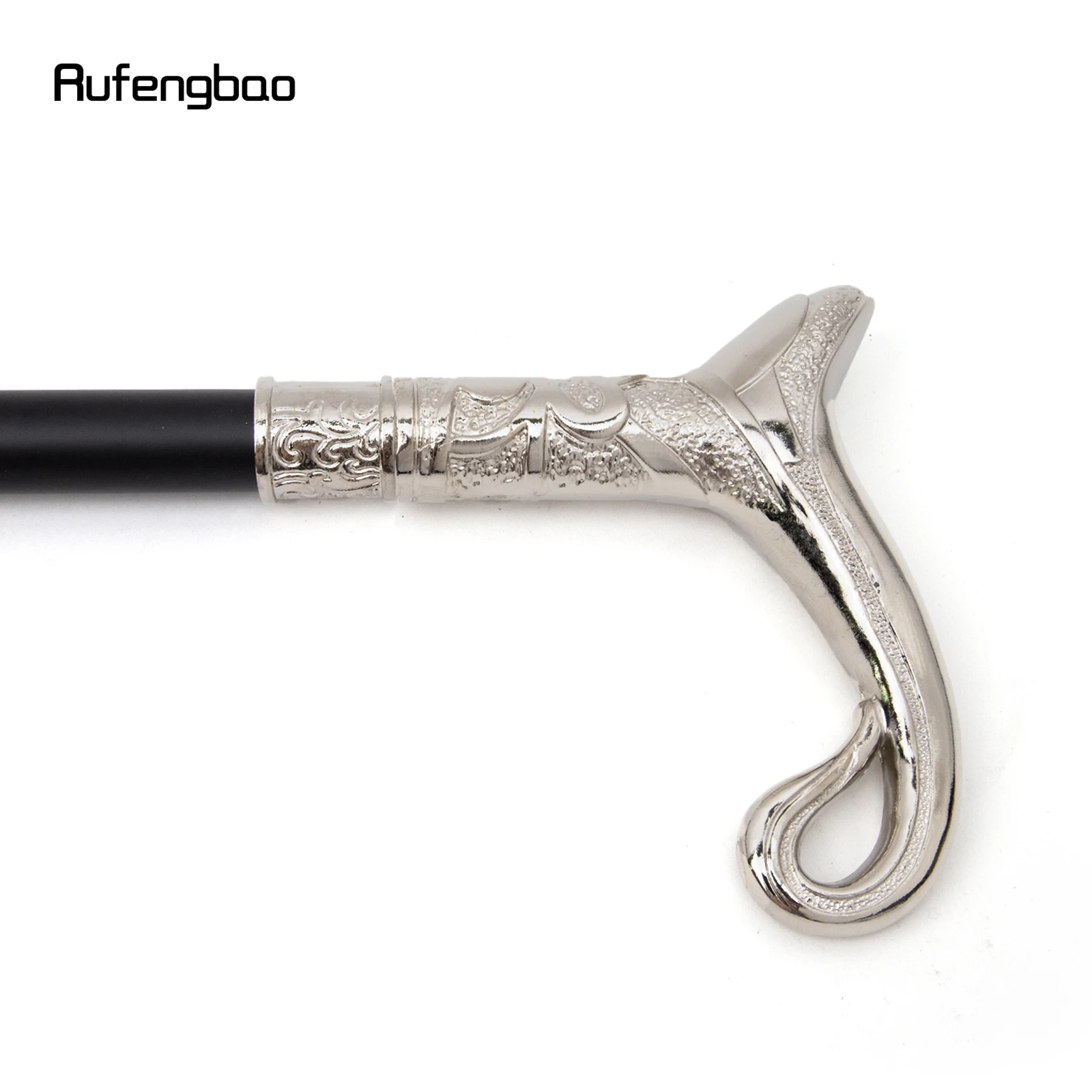 White Luxury Curve Line Type Walking Cane Fashion Decorative Walking Stick Gentleman Elegant Cosplay Cane Knob Crosier 93cm