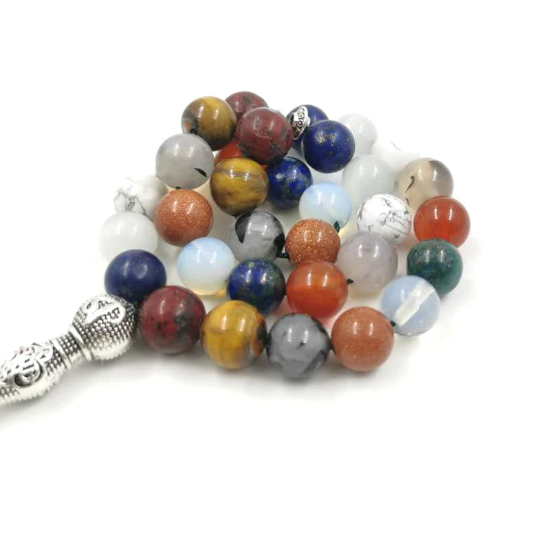 Tasbih 12 natural gemstone stone beads muslim prayer beads Eid ramadan gift islamic rosary arabic misbaha accessories on hand