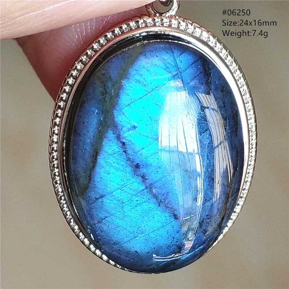 Natural Blue Light Labradorite Pendant Jewelry Water Drop Crystal Flash Labradorite Bead Necklace Women Men AAAAAA