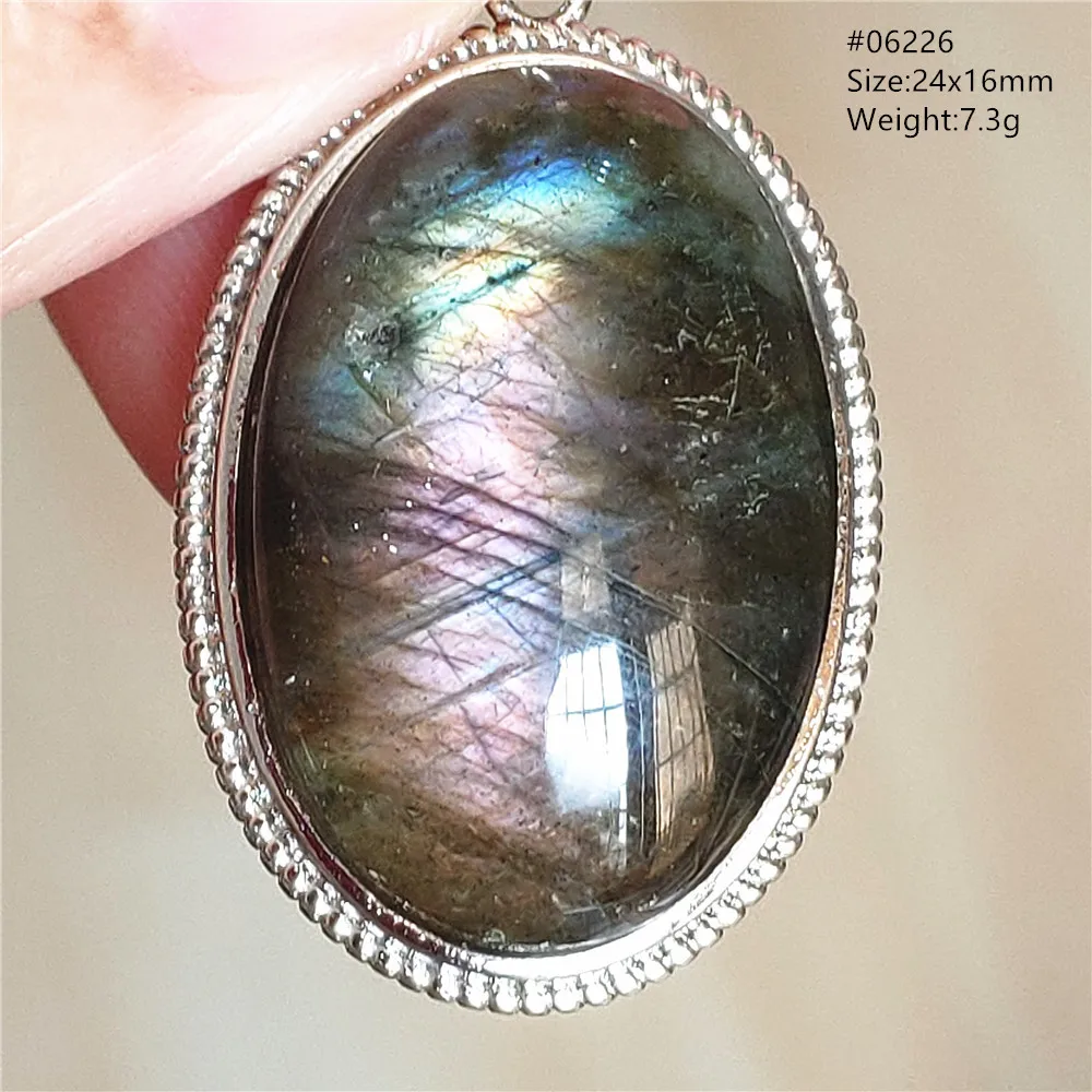 Natural Blue Light Labradorite Pendant Jewelry Water Drop Crystal Flash Labradorite Bead Necklace Women Men AAAAAA