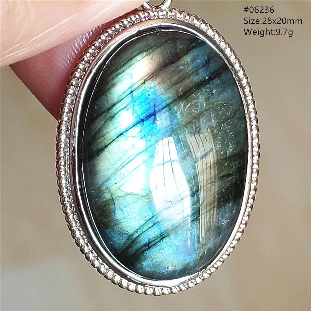 Natural Blue Light Labradorite Pendant Jewelry Water Drop Crystal Flash Labradorite Bead Necklace Women Men AAAAAA