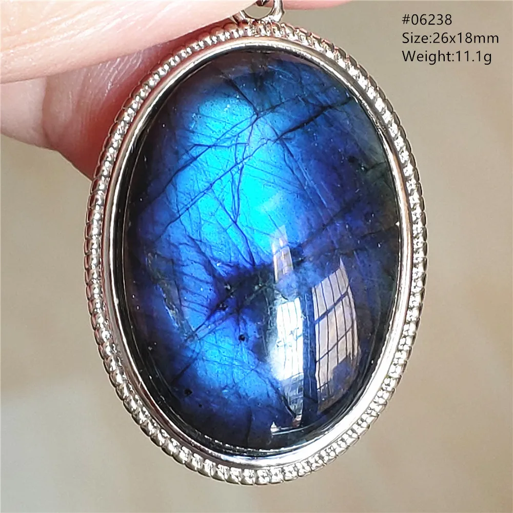 Natural Blue Light Labradorite Pendant Jewelry Water Drop Crystal Flash Labradorite Bead Necklace Women Men AAAAAA