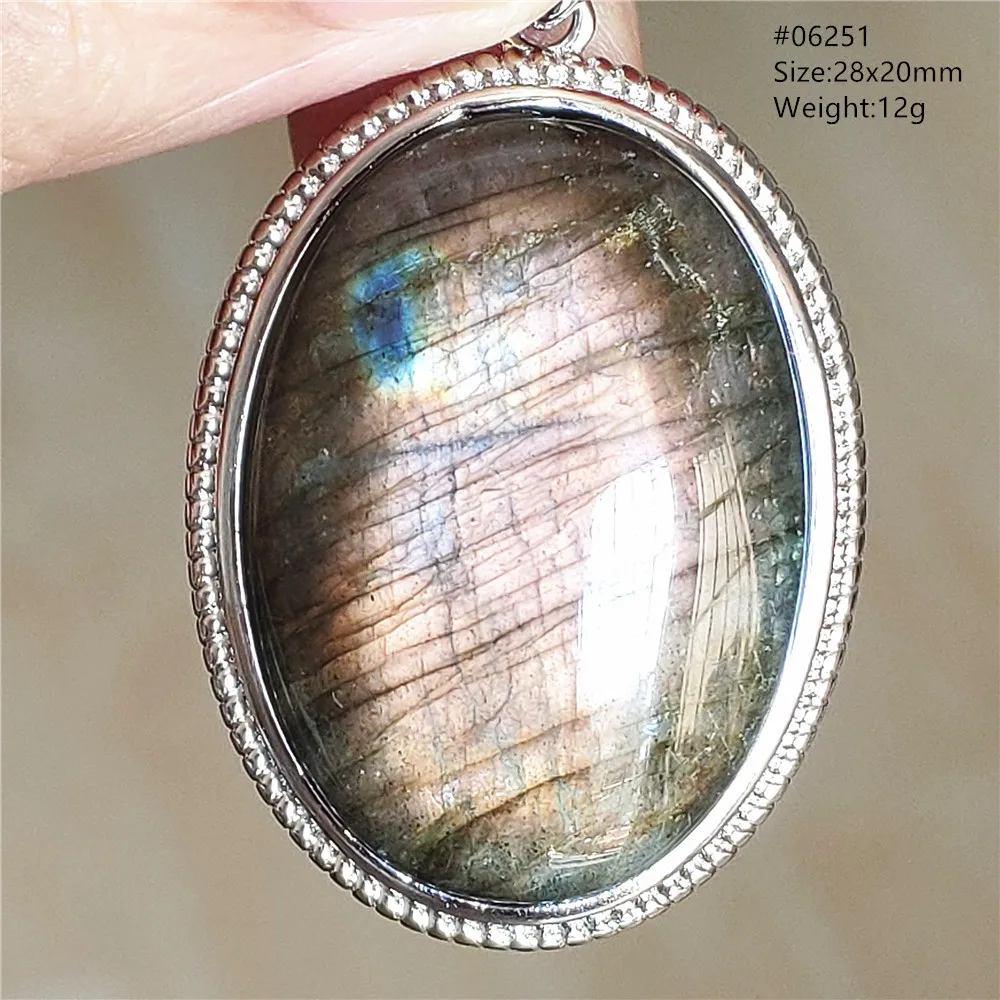 Natural Blue Light Labradorite Pendant Jewelry Water Drop Crystal Flash Labradorite Bead Necklace Women Men AAAAAA