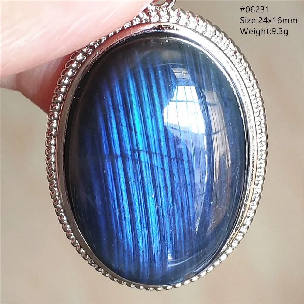 Natural Blue Light Labradorite Pendant Jewelry Water Drop Crystal Flash Labradorite Bead Necklace Women Men AAAAAA