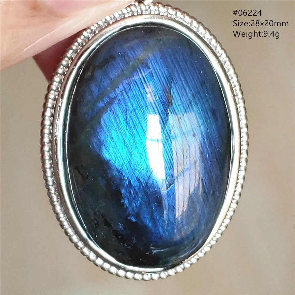 Natural Blue Light Labradorite Pendant Jewelry Water Drop Crystal Flash Labradorite Bead Necklace Women Men AAAAAA