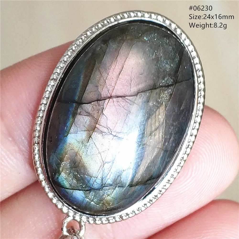 Natural Blue Light Labradorite Pendant Jewelry Water Drop Crystal Flash Labradorite Bead Necklace Women Men AAAAAA