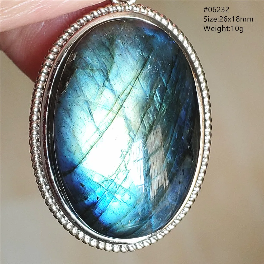 Natural Blue Light Labradorite Pendant Jewelry Water Drop Crystal Flash Labradorite Bead Necklace Women Men AAAAAA