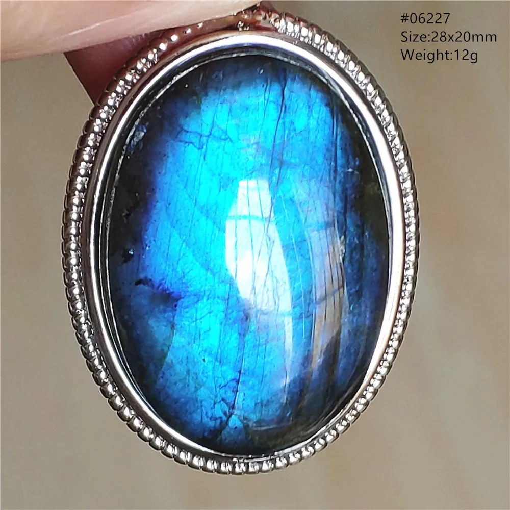 Natural Blue Light Labradorite Pendant Jewelry Water Drop Crystal Flash Labradorite Bead Necklace Women Men AAAAAA