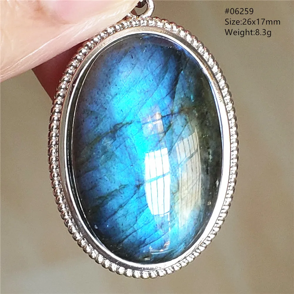 Natural Blue Light Labradorite Pendant Jewelry Water Drop Crystal Flash Labradorite Bead Necklace Women Men AAAAAA