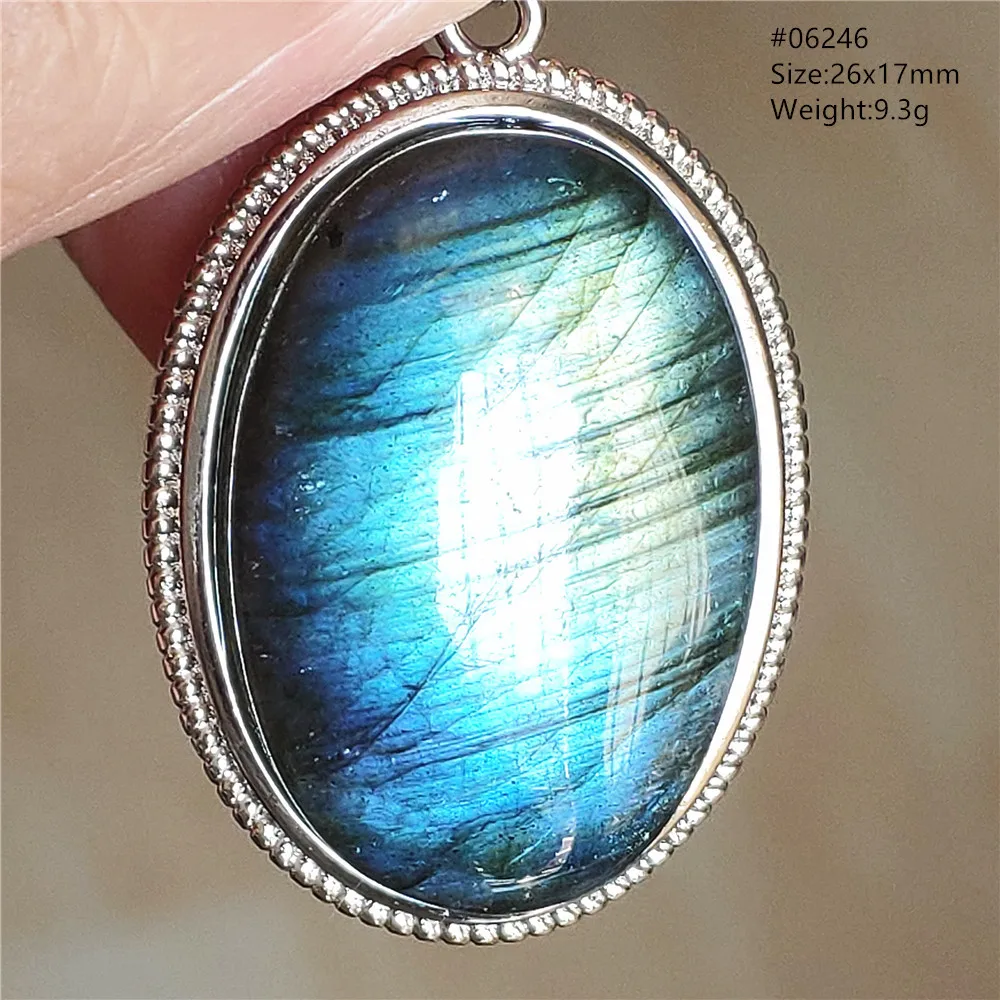 Natural Blue Light Labradorite Pendant Jewelry Water Drop Crystal Flash Labradorite Bead Necklace Women Men AAAAAA