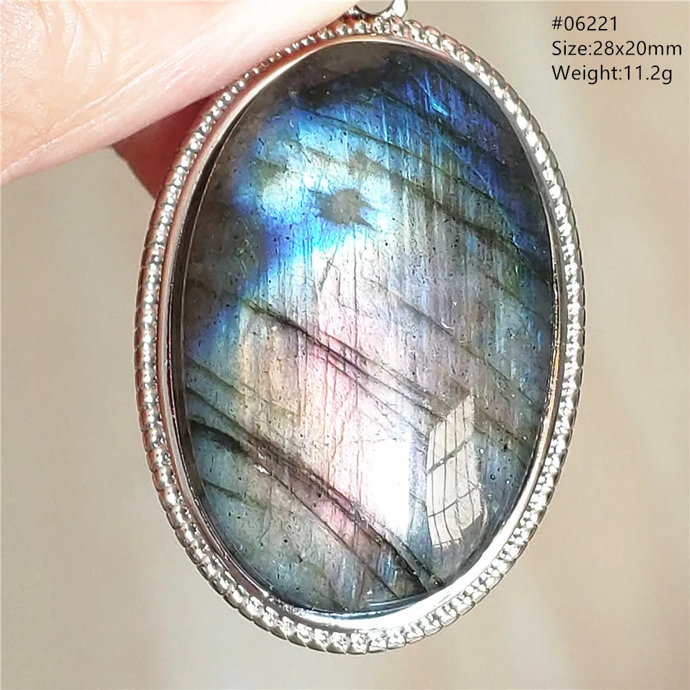 Natural Blue Light Labradorite Pendant Jewelry Water Drop Crystal Flash Labradorite Bead Necklace Women Men AAAAAA