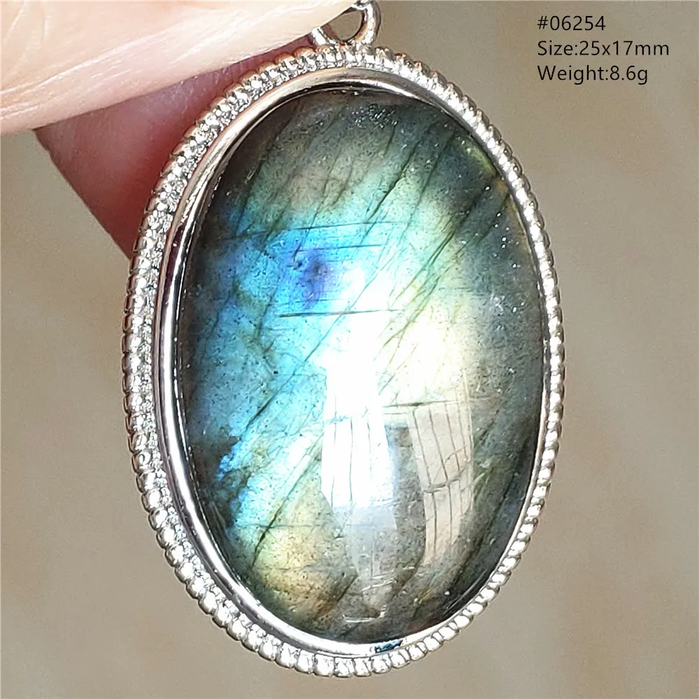 Natural Blue Light Labradorite Pendant Jewelry Water Drop Crystal Flash Labradorite Bead Necklace Women Men AAAAAA