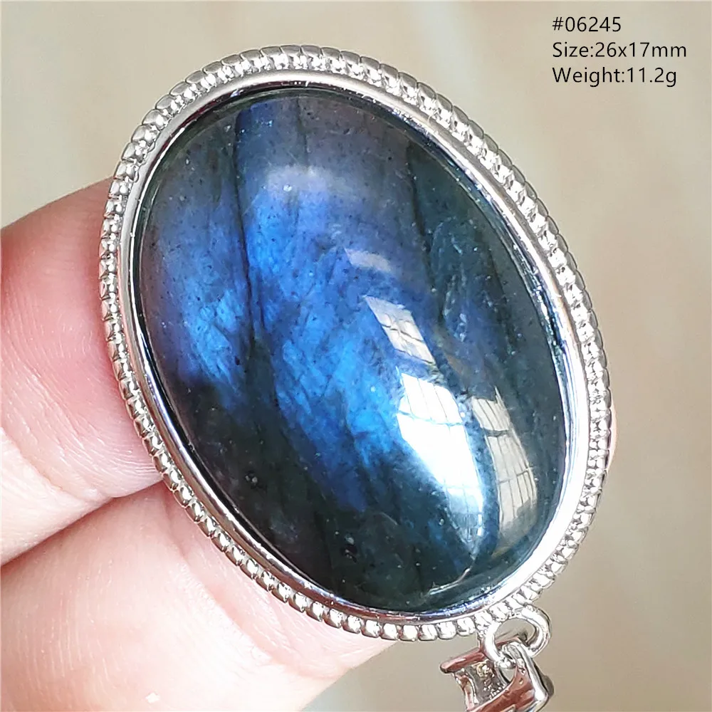Natural Blue Light Labradorite Pendant Jewelry Water Drop Crystal Flash Labradorite Bead Necklace Women Men AAAAAA