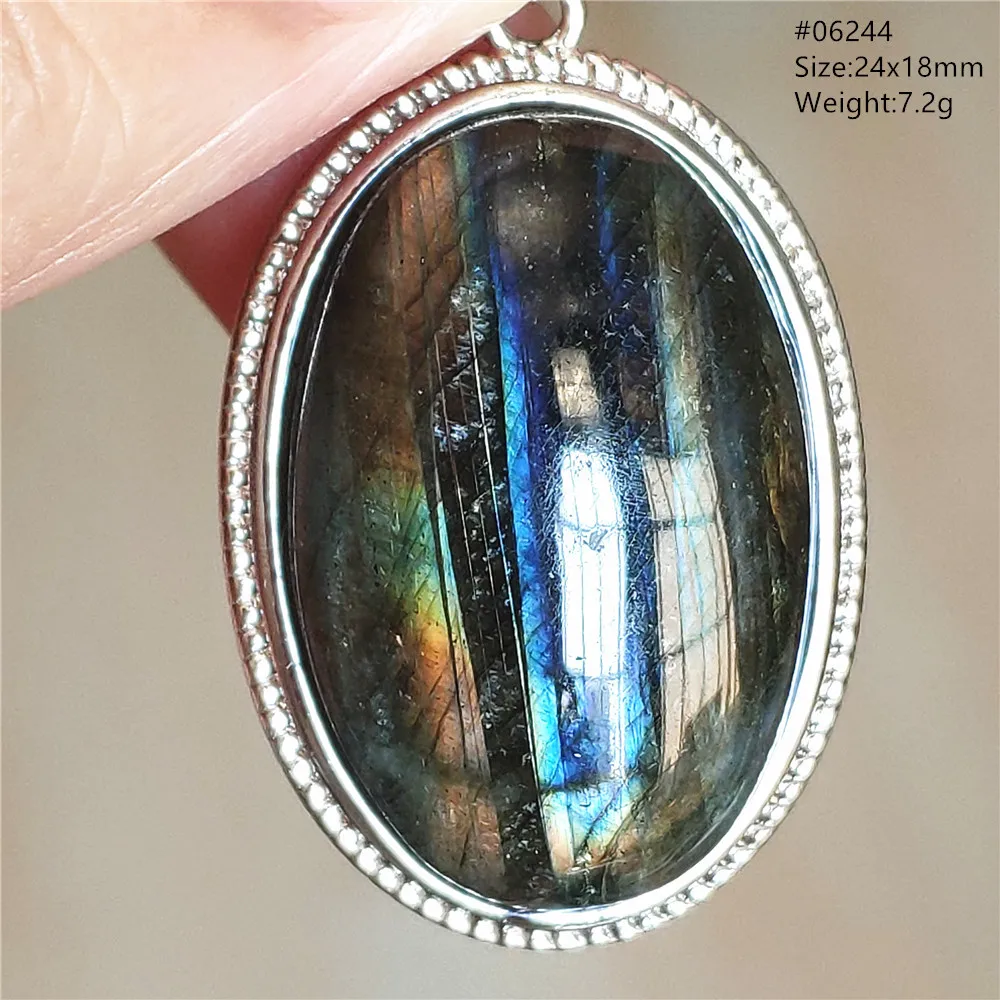 Natural Blue Light Labradorite Pendant Jewelry Water Drop Crystal Flash Labradorite Bead Necklace Women Men AAAAAA