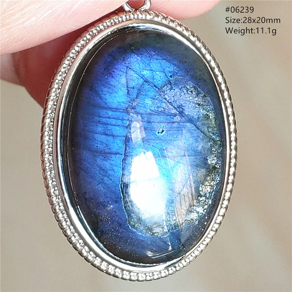 Natural Blue Light Labradorite Pendant Jewelry Water Drop Crystal Flash Labradorite Bead Necklace Women Men AAAAAA