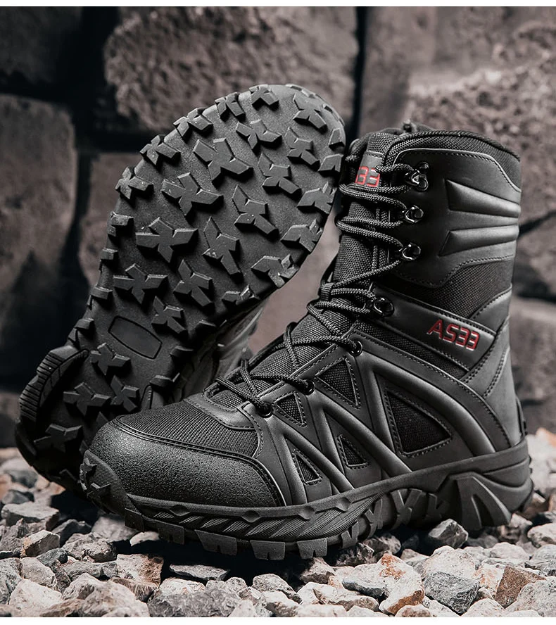 Men's High-Top Outdoor Boots Autumn Winter New Style Climbing Mountain Off-Road Tactical Boots Large Size Comfortable Shoes