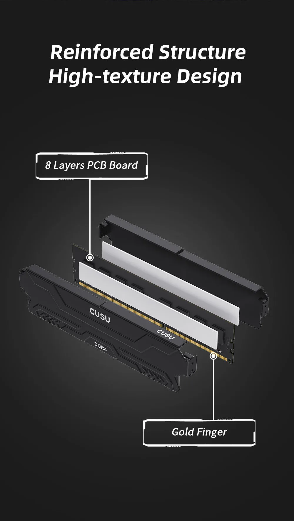 CUSU RAM DDR4 8GB 16GB Memory 3200MHz 3600MHz DDR5 5600MHz 6400MHz Desktop Ram 288pin Udimm for Intel AMD Motherboard