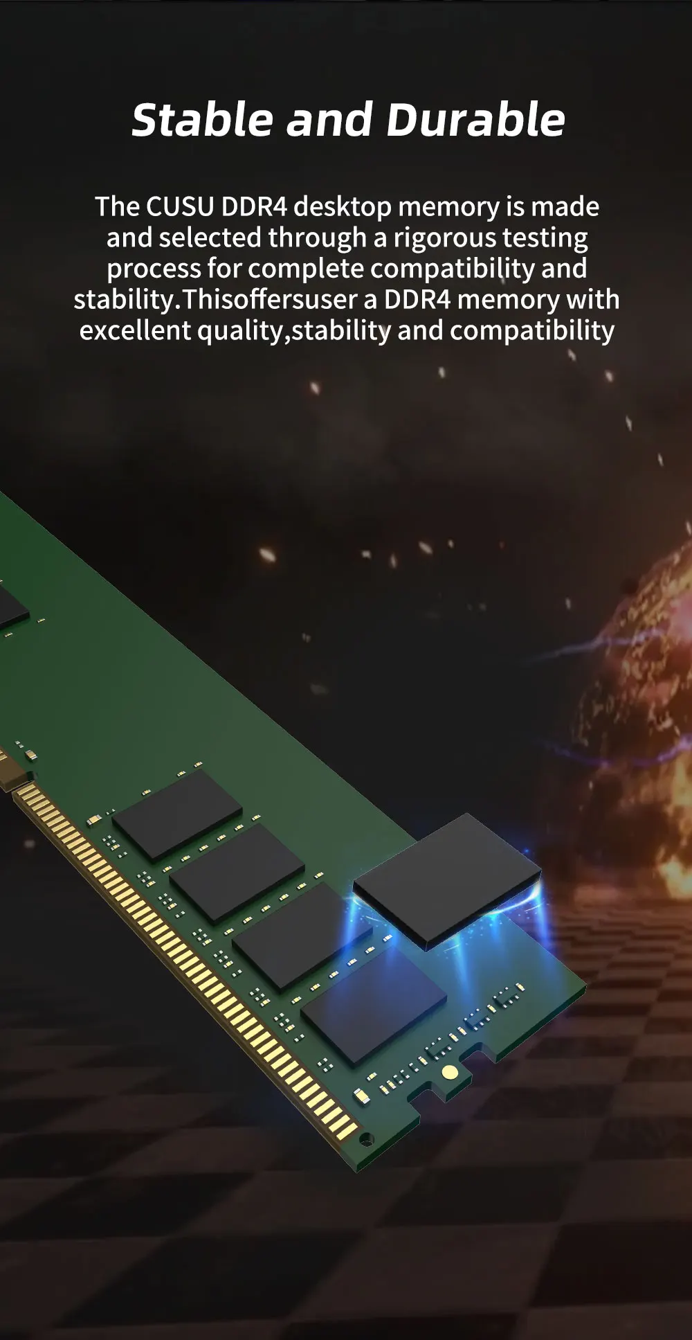 CUSU Ram DDR4 8gb 16gb 3200MHz 3600MHz 1.35V/1.2V 288pin Udimm Ram Memory DDR4 for Desktop