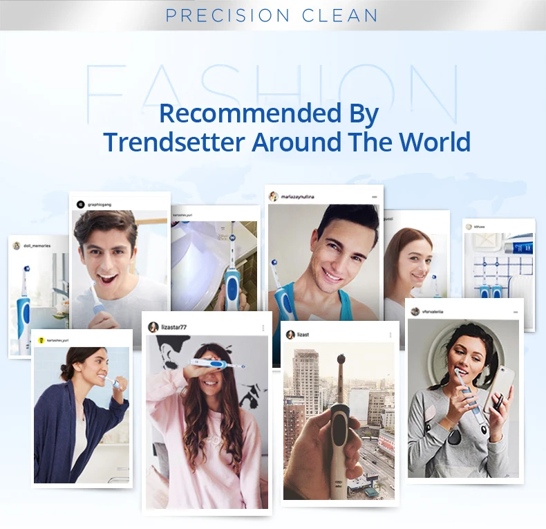 Oral B Electric Toothbrush Rotation Cleaning Oral 3D White Tooth Adult Vitality Tooth Brush Inductive Charging + Gift Brush Head