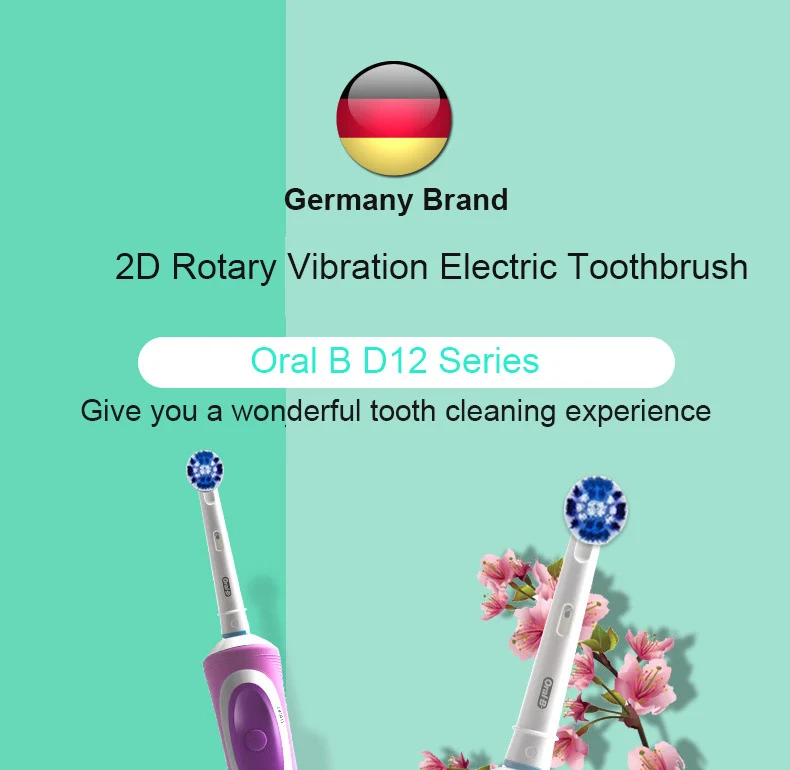 Oral B Electric Toothbrush Rotation Cleaning Oral 3D White Tooth Adult Vitality Tooth Brush Inductive Charging + Gift Brush Head