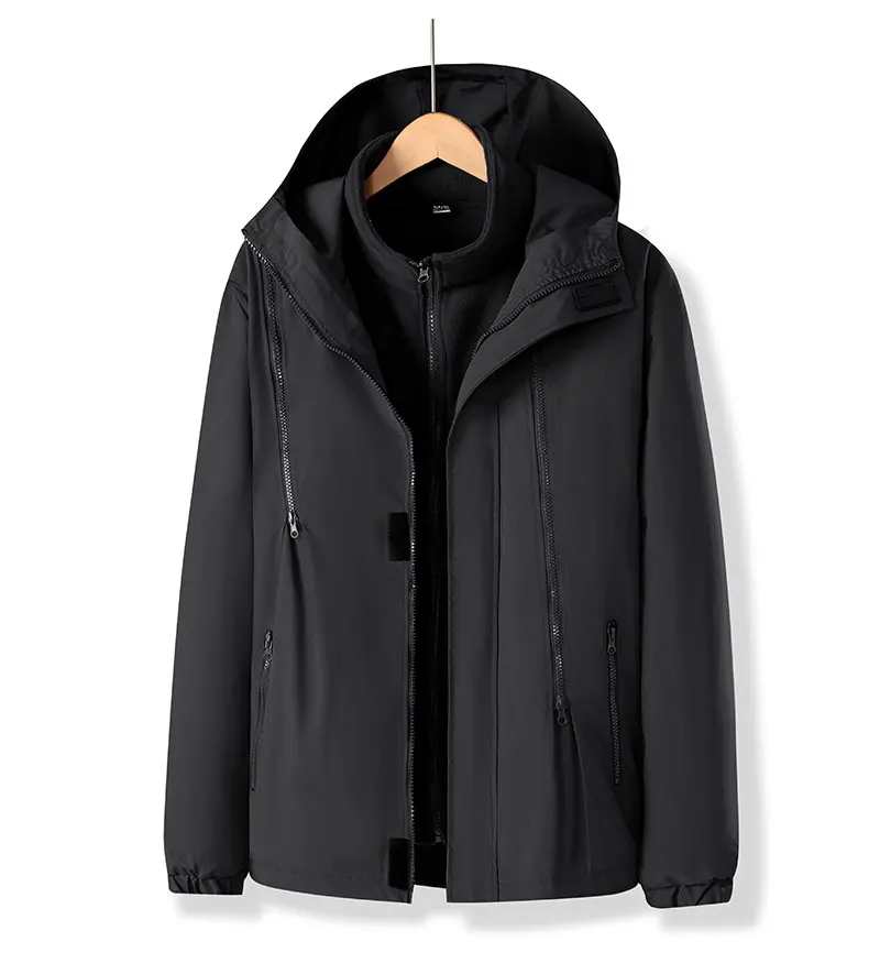 Women Three-in-One Detachable Autumn Winter Outdoor Climbing Windbreaker Windproof Waterproof Fleece Lined Jacket Coat Man Coats