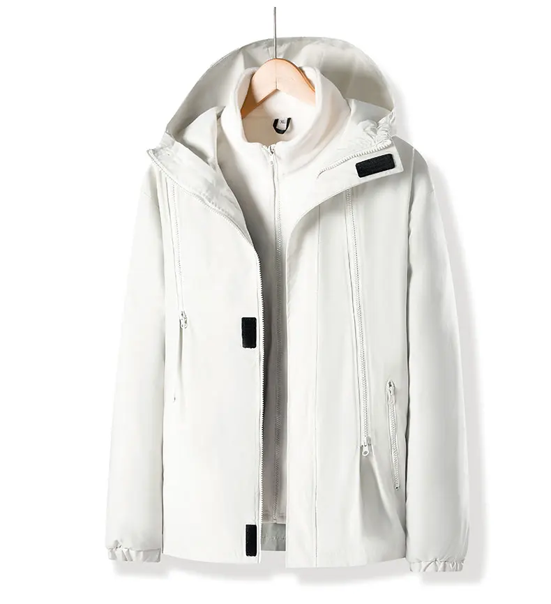 Women Three-in-One Detachable Autumn Winter Outdoor Climbing Windbreaker Windproof Waterproof Fleece Lined Jacket Coat Man Coats