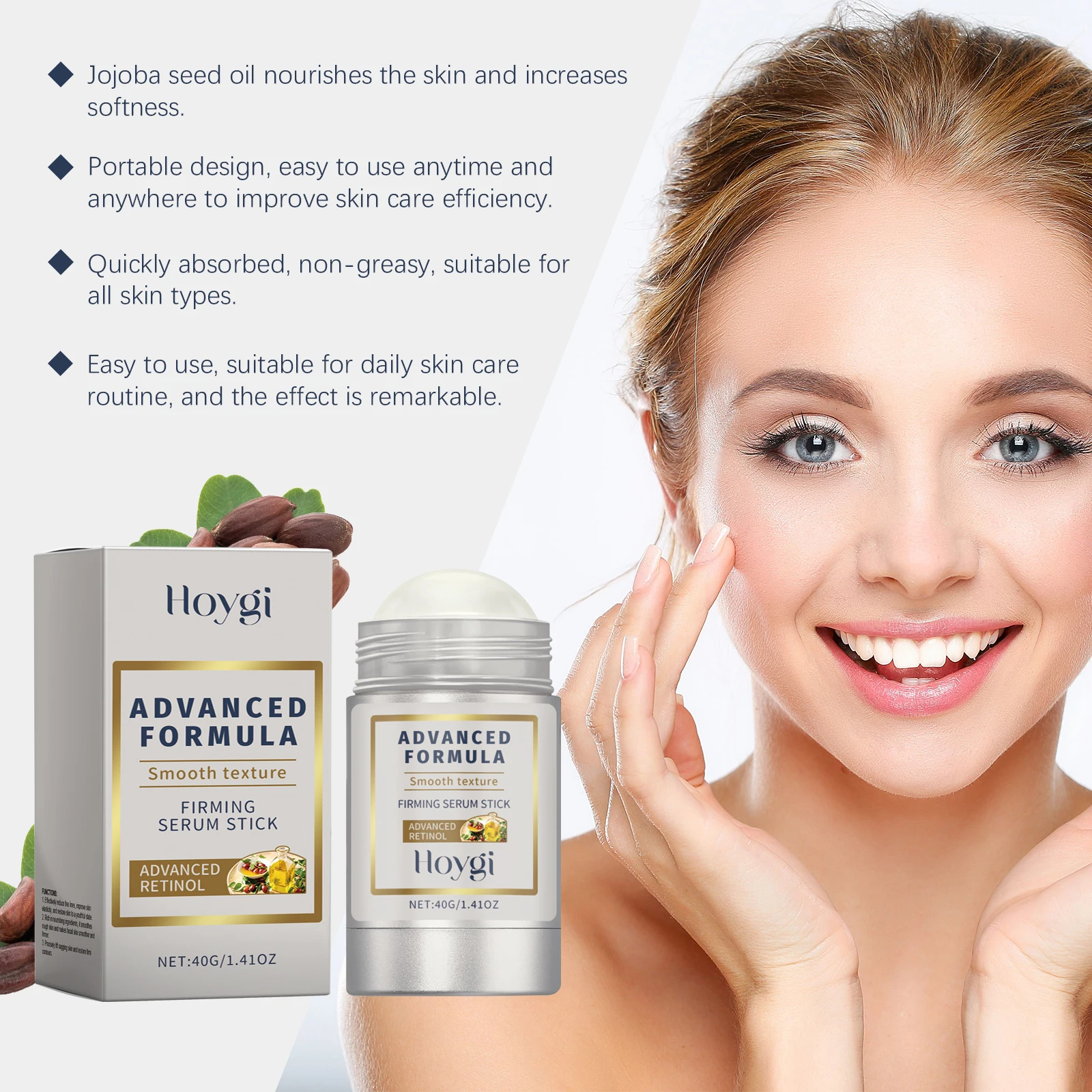 HOYGI Retinol Firming Stick Anti Wrinkle Lifting Firming Cream Hyaluronic Acid Hydrating Moisturize Smooth Fine Lines Face Cream