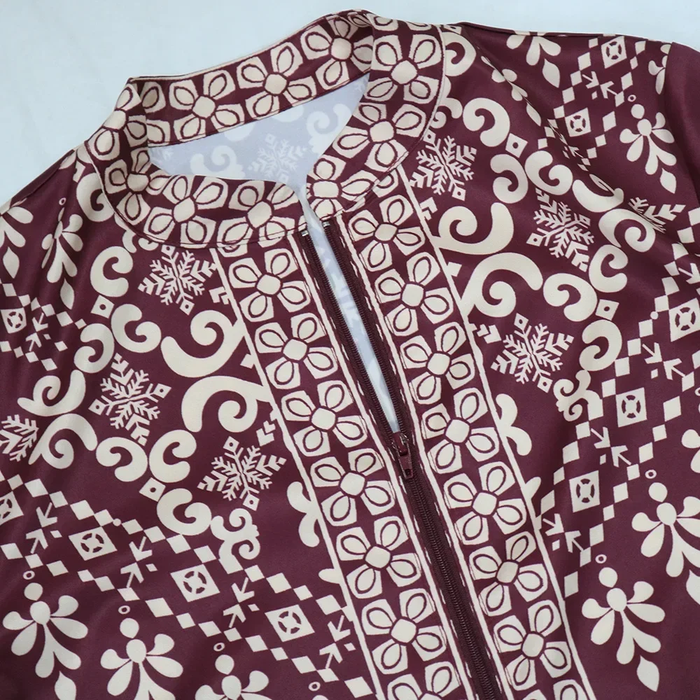 Ramdan Eid Print Jalabiya Muslim Women Zipper Long Dress Robe Dubai Abaya Outfits Kaftan Ethnic Islam Clothing Caftan Dresses