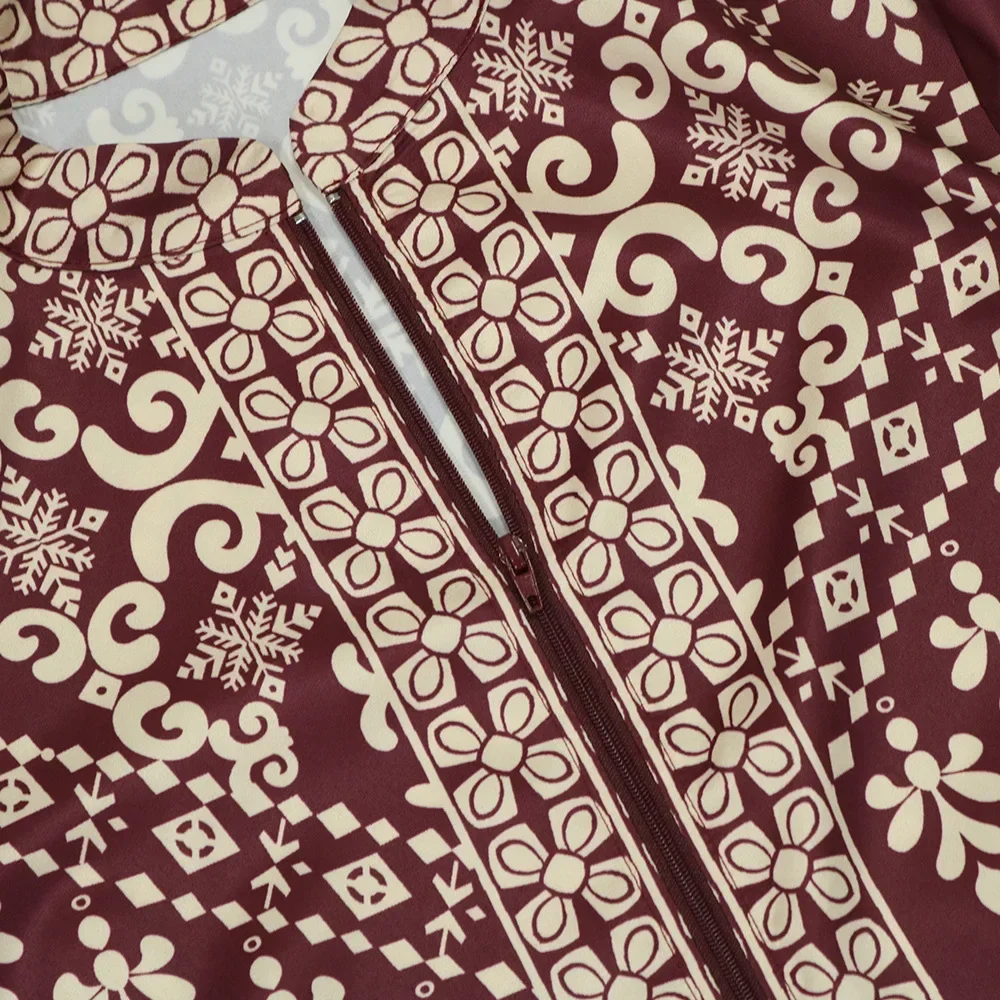 Ramdan Eid Print Jalabiya Muslim Women Zipper Long Dress Robe Dubai Abaya Outfits Kaftan Ethnic Islam Clothing Caftan Dresses